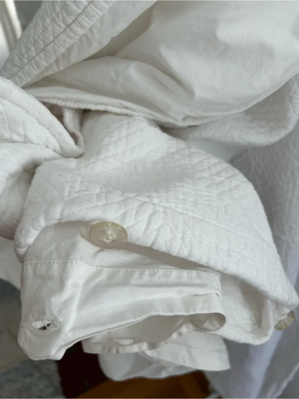 West Elm White Quilted Organic Duvet Cover Size Twin